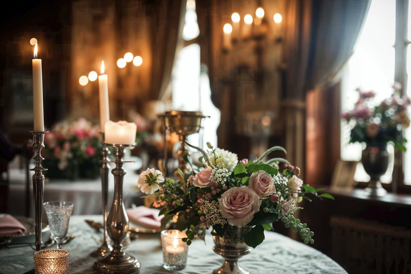 Dîner romantique à la maison avec des bougies et une ambiance intime